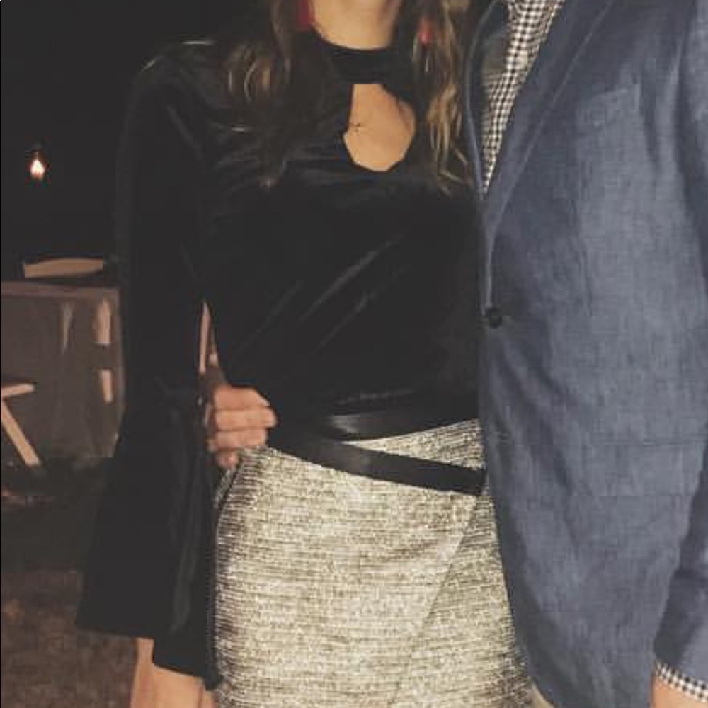 Black velvet crop top